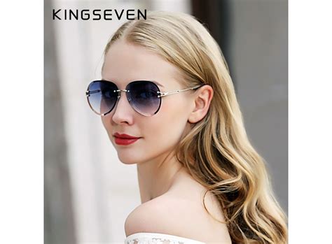 Kingseven 2019 Design Vintage Fashion Sun Glasses Rimless Women Sunglasses Gradient Lens Brand