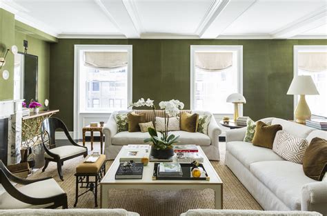 Olive Green Walls Living Room Floor Plan Anna Burke Interiors Green