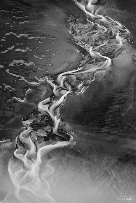Eternal Flame Monochrome River Aerial Iceland Max Foster Photography