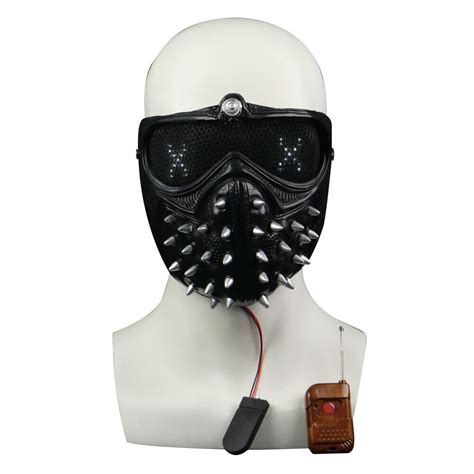 Cosplay Watch Dogs 2 Marcus Wrench Rivet Led Face Mask 25 Kinds