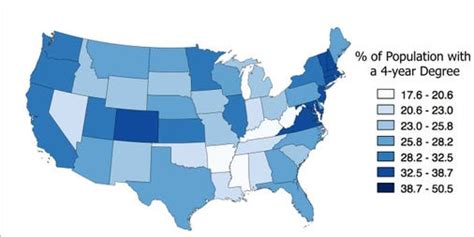 Most Educated States Map Business Insider