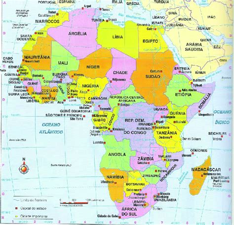 Mapa Da Africa Com Nomes