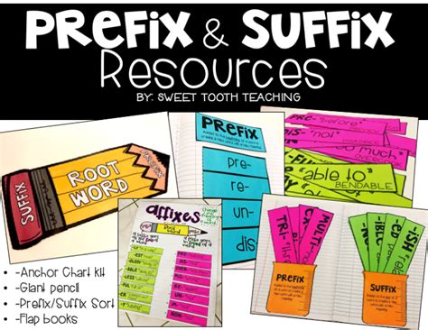 Affixes Activities And Anchor Chart Prefix And Suffix Prefixes Anchor Charts Flap Book