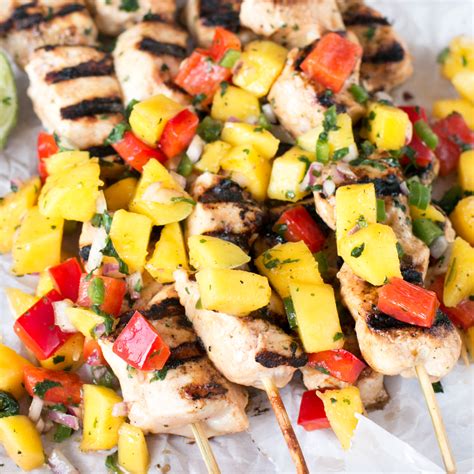 Grilled Mango Chicken Skewers Recipe Cookin With Mima