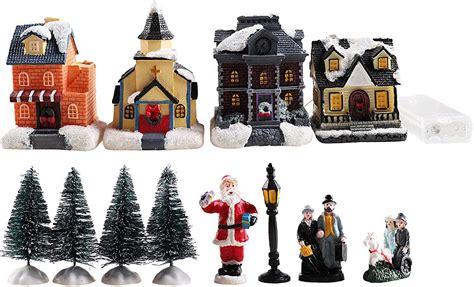 Buy Guanglu Light Up Christmas Village Scene 12pcs Resin Miniature