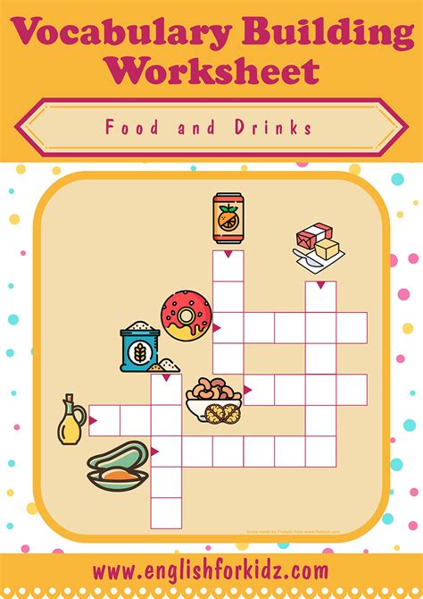 Food And Drinks Crossword Puzzles