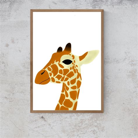 Giraffe Print Baby Animal Nursery Art Giraffe Animal Etsy