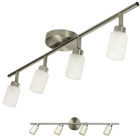 Energy star certified product to help save money on utility bills without sacrificing performance, style, or quality. Brushed Nickel 4 Light Track Lighting Wall or Ceiling ...