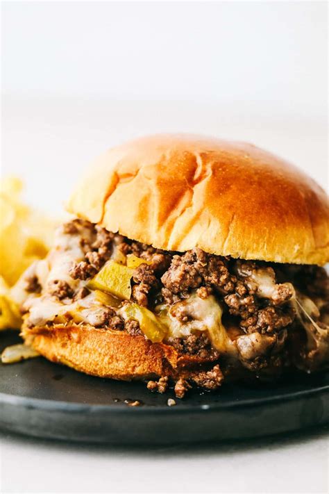 Philly cheese steak sloppy joes. Easy Philly Cheese Steak Sloppy Joes | RecipeLion.com