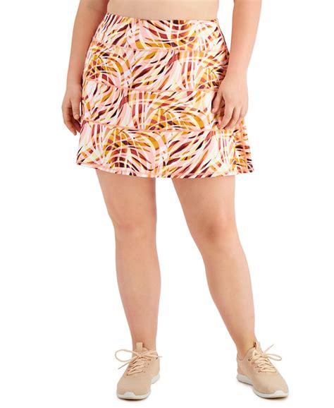 Id Ideology Plus Size Printed Tiered Skort Created For Macys Macys