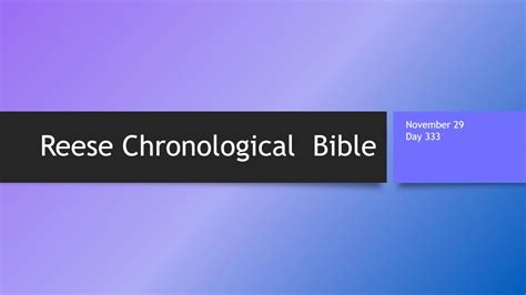 Day 333 Or November 29th Dramatized Chronological Daily Bible Reading