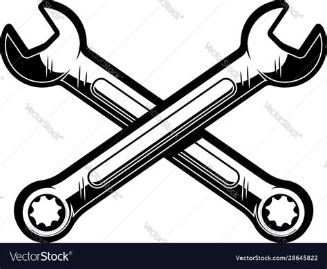 Crossed Wrenches Design Element For Poster Emblem Vector Image