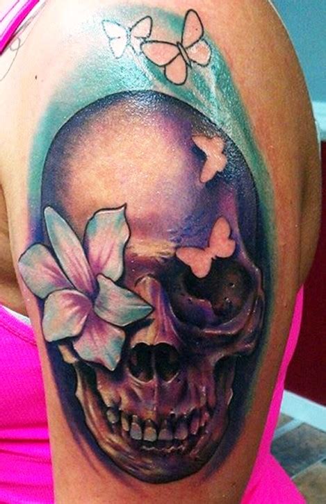 Sugar Skull Tattoo Designs For Womens Flawssy