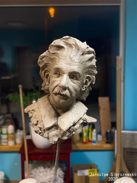 Albert Einstein Bust Sculpture Statue Sculptures Sculpting Carving