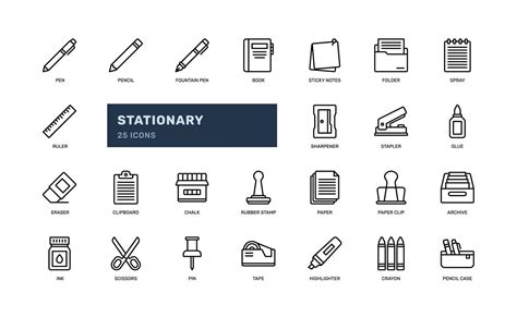 Stationary Office Supply For Business Education Or School Detailed