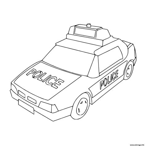 Coloriage Vehicule De Police Avec Gyrophare Dessin Voiture De Police à