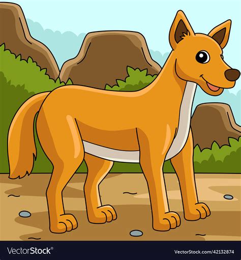 Dingo Animal Colored Cartoon Royalty Free Vector Image