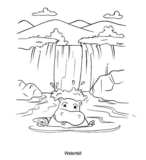 Waterfall Coloring Pages Coloring Home