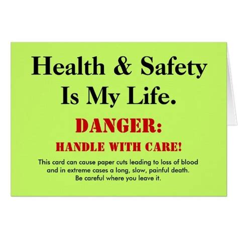 funny health and safety sign joke customizable card zazzle health humor health quotes