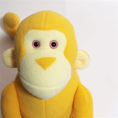 Yellow Stuffed Monkey Toy Etsy