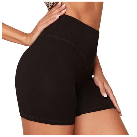 frehsky shorts for women women s high waist pure color exercise running yoga shorts high waisted