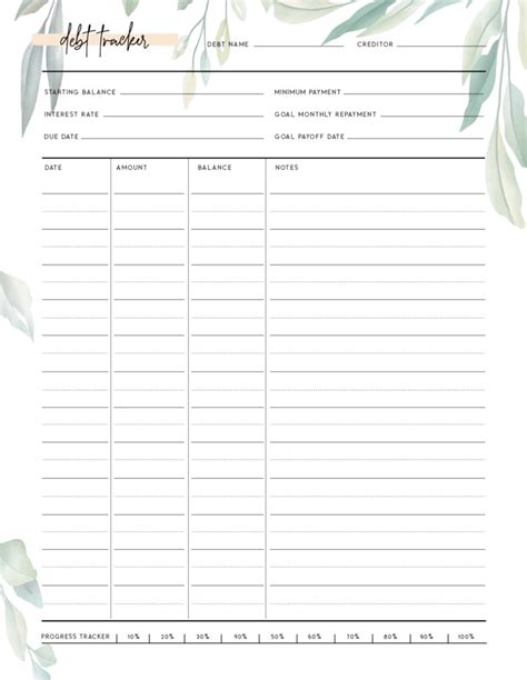 Free Printable Debt Tracker Use This To Payoff Your Debts Quicker