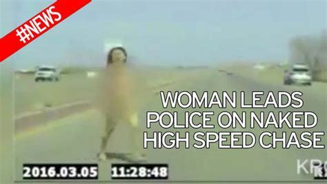 Naked Woman High On Drink And Drugs Runs Across Road After Crashing Car Following Cop Chase