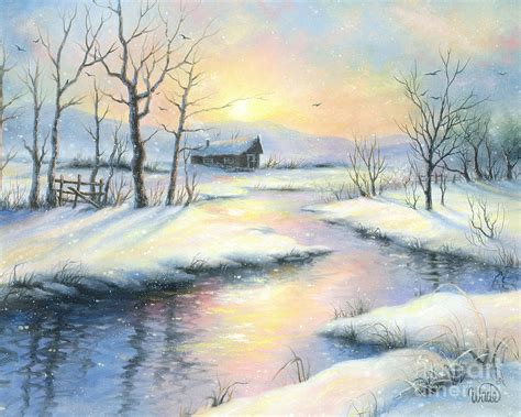 Peaceful Winter Painting By Vickie Wade Pixels