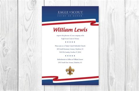 In completing it, you provide an example for. Eagle Scout Court of Honor Invitations / Card- Red, White ...