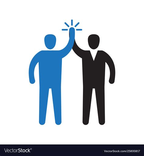 Two Hands Giving A High Five For Great Work Vector Image