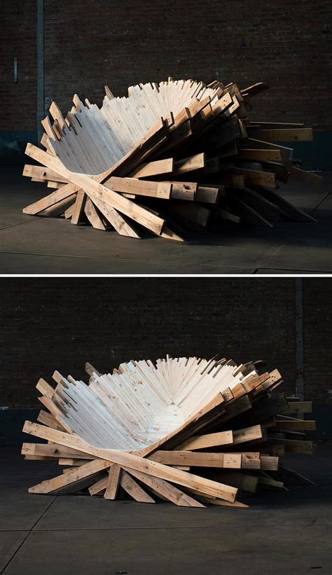This Oversized And Sculptural Wood Throne Was Made From Recycled