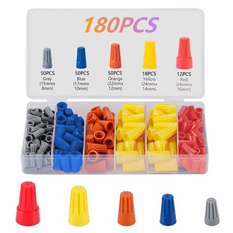 180pcs 5 Colors Electrical Wire Connector Twist On Screw Terminal