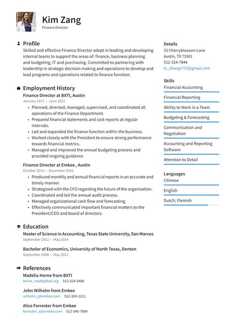 Finance Director Resume Examples And Writing Tips 2024 ·