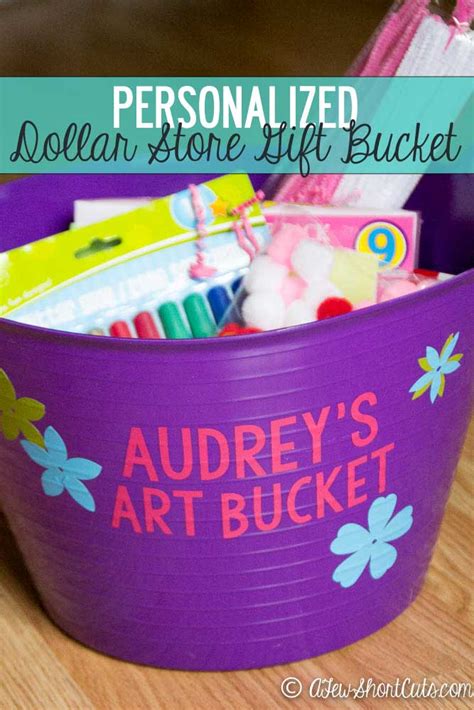 Need some birthday gift ideas for dad? DIY Personalized Dollar Store Gift Bucket - A Few Shortcuts