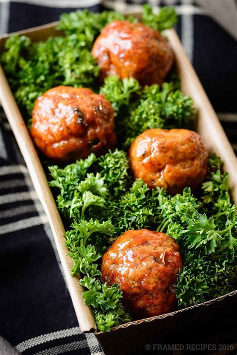Baked Turkey Meatballs With Spicy Brown Sugar Glaze Framed Recipes