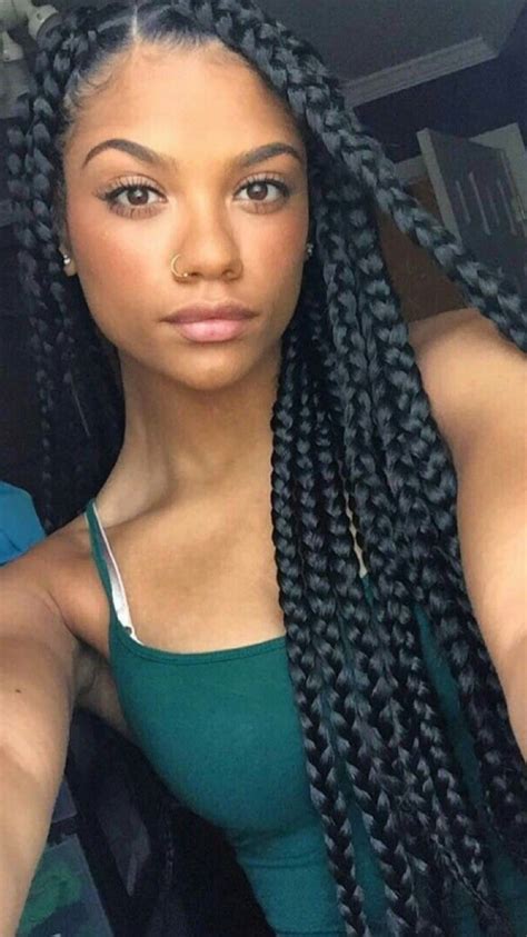 Pin By Jasmyne On Hair Box Braids Styling Jumbo Box Braids Styles Box Braids Hairstyles