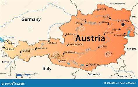 Austria Map Stock Illustration Illustration Of Country 35240056