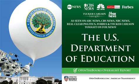 Openthebooks Oversight Report The Us Department Of Education Open