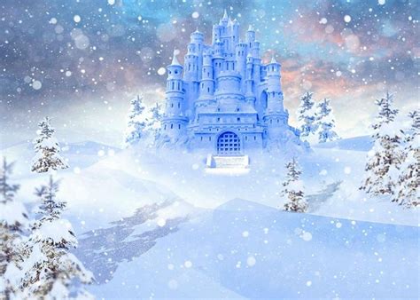 7x5ft Castle Backdrop White Snow Frozen Photography Background Birthday