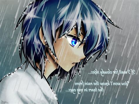 Sad Anime Boy Crying In The Rain Drawing Gallery Sad Fanart Anime