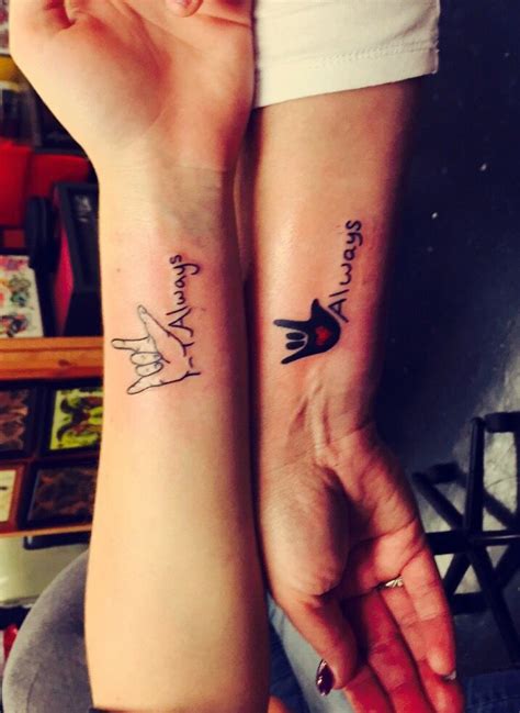 Mother Daughter Tattoos Iloveyou Always Asl Americansignlanguage