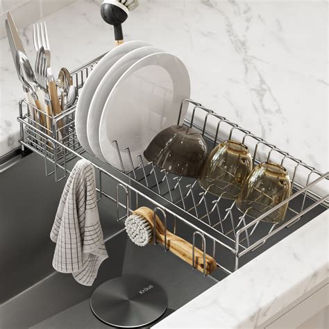Kraus Workstation Kitchen Sink Dish Drying Rack Drainer And Utensil