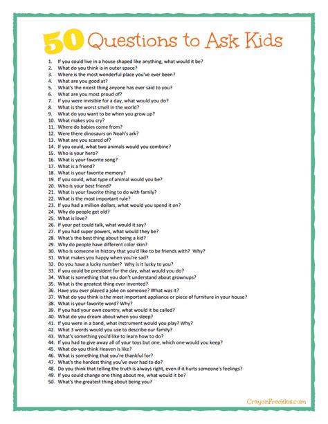 50 Questions To Ask Kids Plus Free Printable Kids Questions Fun