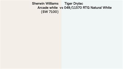 Sherwin Williams Arcade White SW 7100 Vs Tiger Drylac 049 11570 RTG