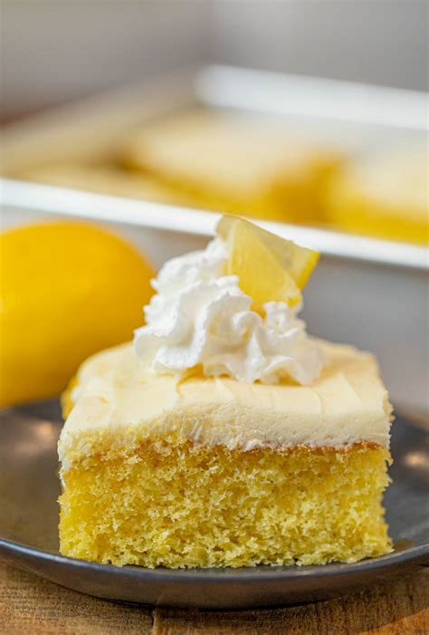 Lemon Sheet Cake Recipe Wlemon Frosting Dinner Then Dessert