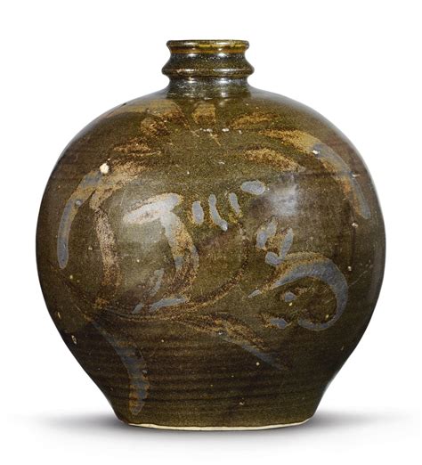 A Black Glazed Russet Painted Jar Song 9601279 Jin 265420 Dynasty