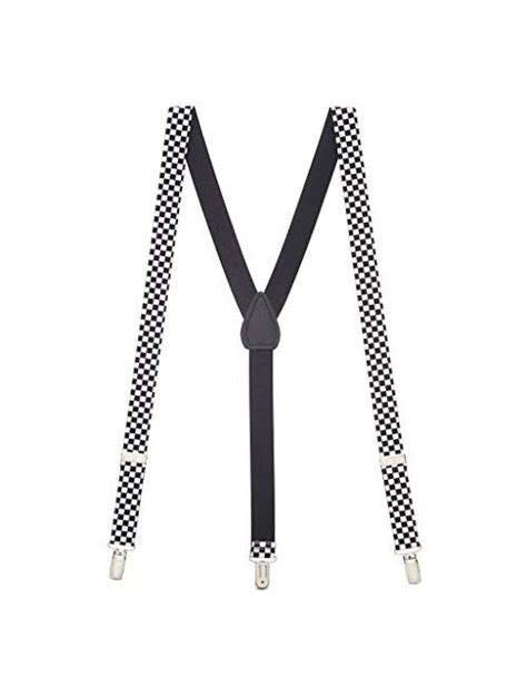 Buy Suspenderstore Mens Black And White Checkered Novelty Clip End