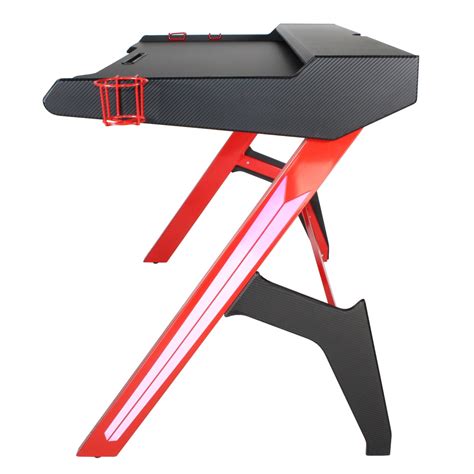 Black And Red Gaming Desk With 2 Tiers Denver Furniture123