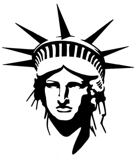Lady Liberty Stencil Silhouette Art Statue Of Liberty Drawing