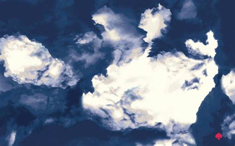 Navy Blue White Clouds Kate Spade Desktop Wallpaper